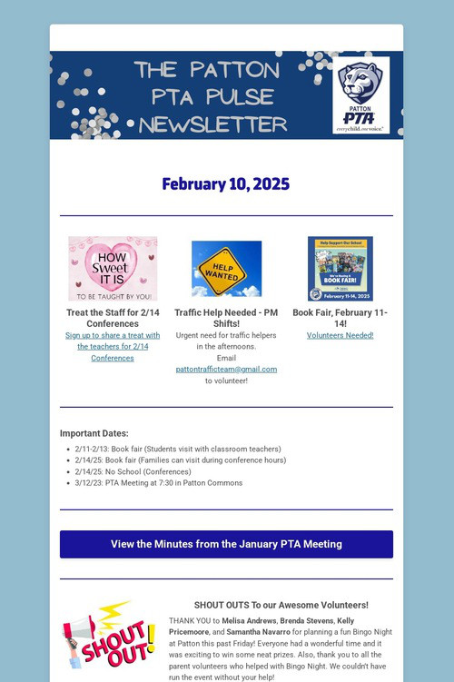 Patton PTA Pulse Newsletter
