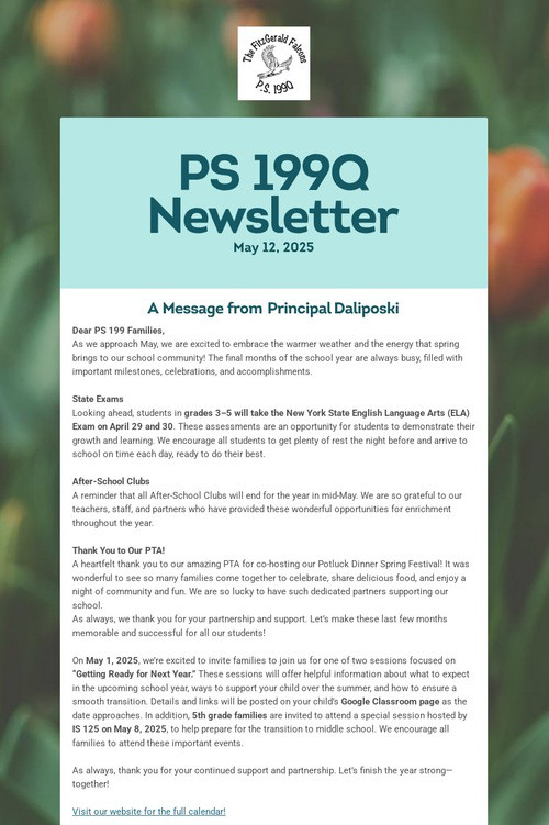 PS 199Q Newsletter