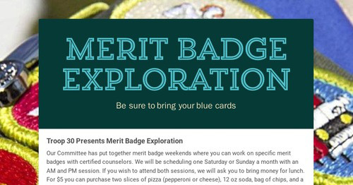 Merit Badge Exploration | Smore Newsletters