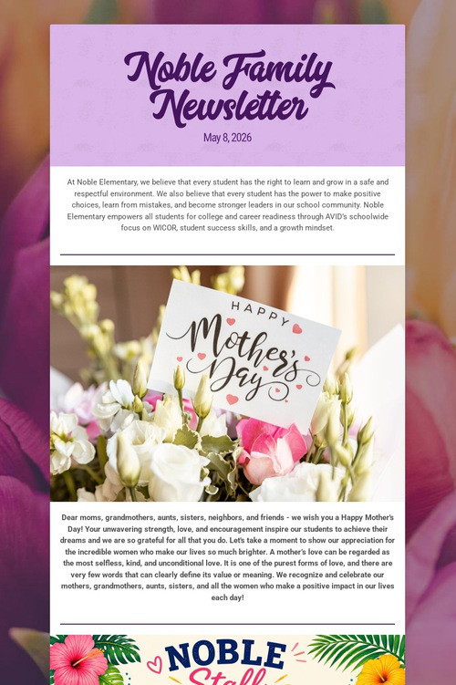 Noble Family Newsletter