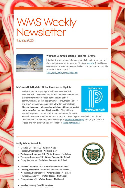 WMS Weekly Newsletter