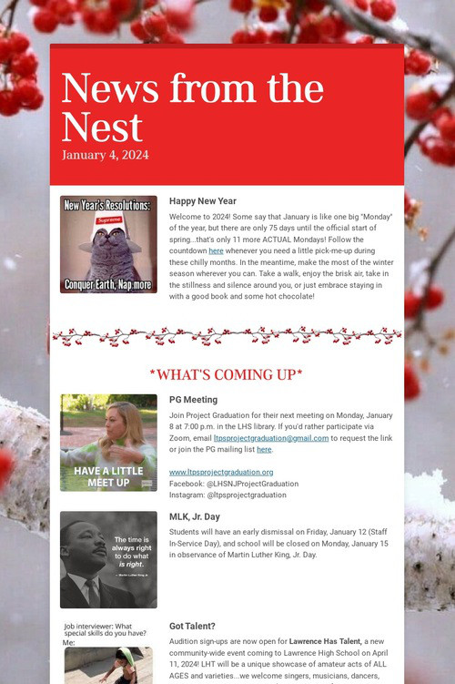 News from the Nest