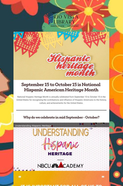Hispanic Heritage Month