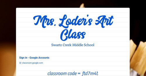 Mrs. Loder's Art Class | Smore Newsletters