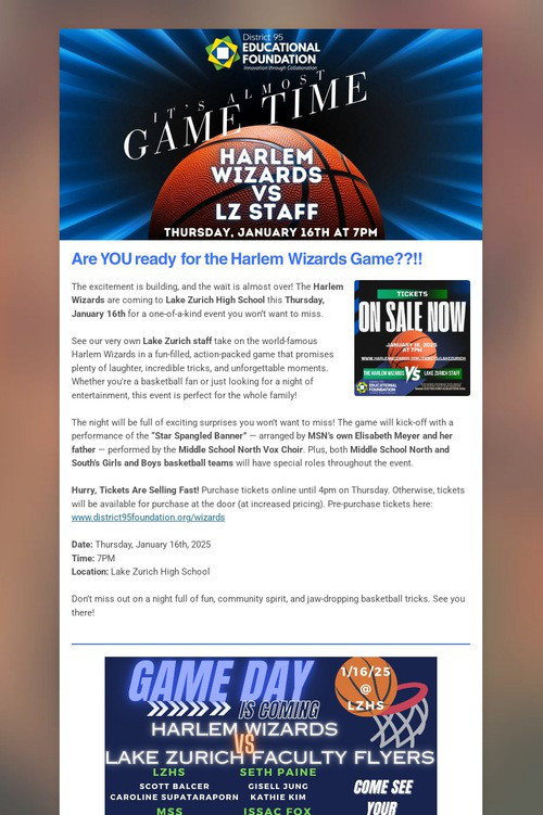 Harlem Wizards are coming to LZHS