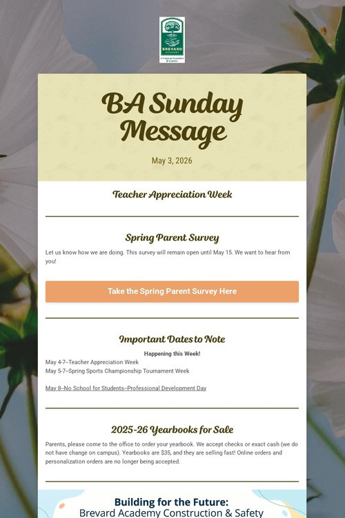 BA Sunday Message