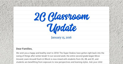 2C Classroom Update | Smore Newsletters