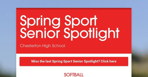 Spring Sport Senior Spotlight | Smore Newsletters