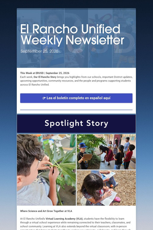 El Rancho Unified Weekly Newsletter