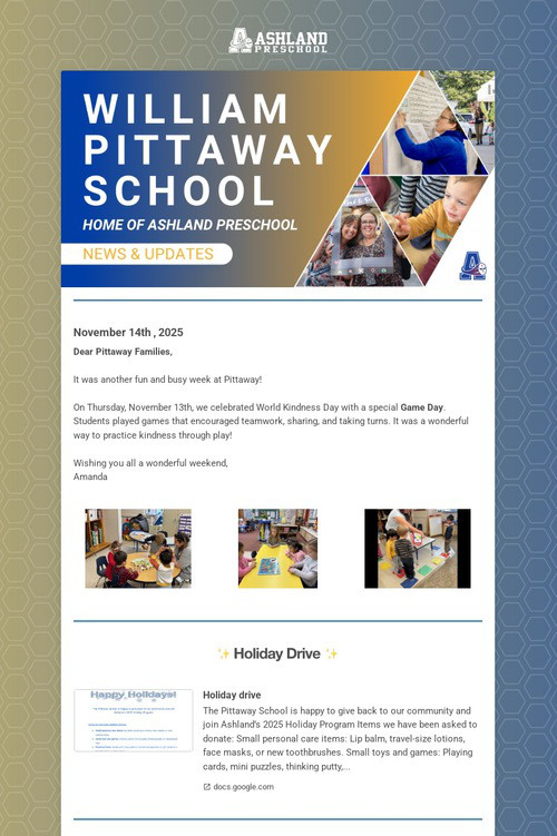 Ashland Preschool Update