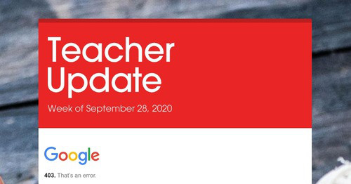 Teacher Update | Smore Newsletters for Education
