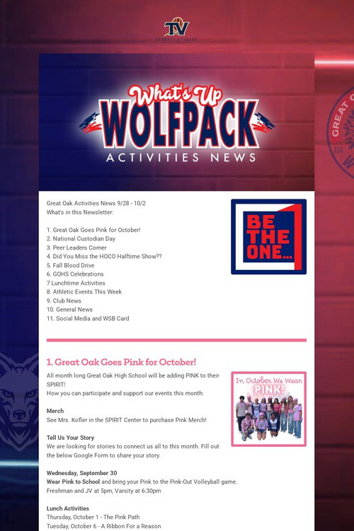 What's Up Wolfpack 9/28 - 10/2