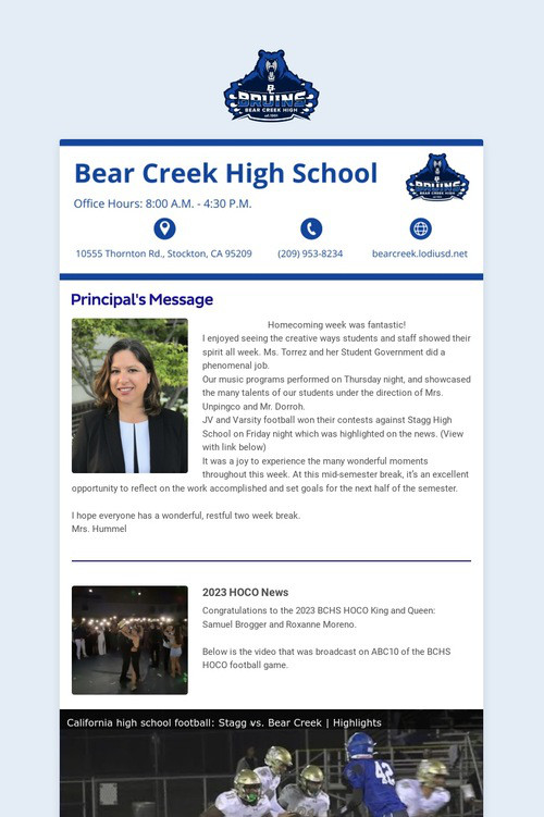 10/01/2023 BCHS Weekly Newsletter