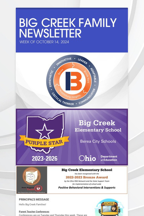 BIG CREEK FAMILY NEWSLETTER