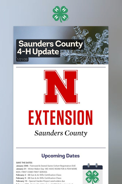 Saunders County 4-H Update