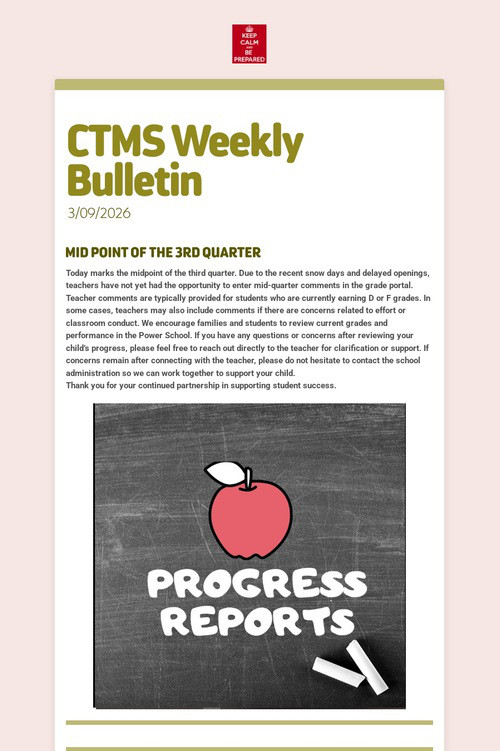 CTMS Weekly Bulletin