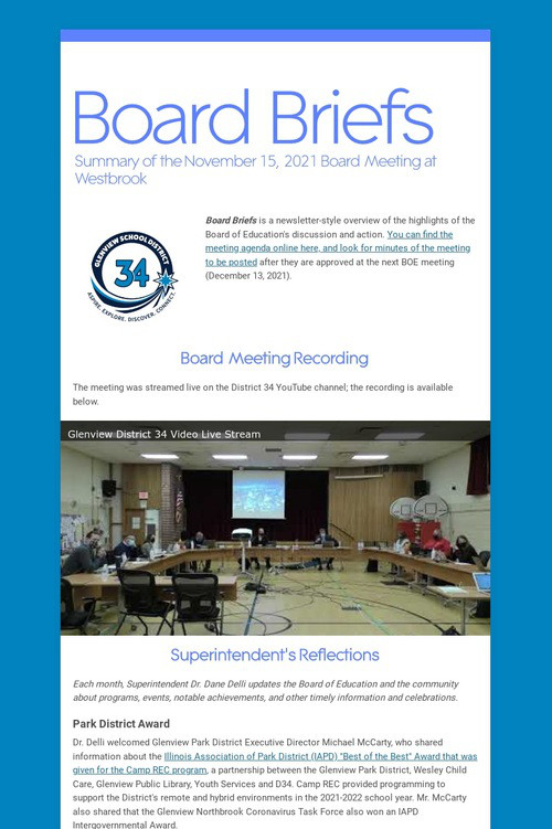 Board Briefs