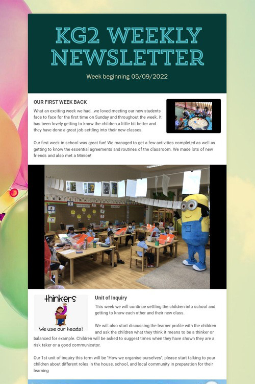 KG2 Weekly Newsletter
