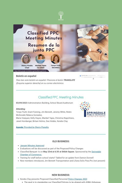 PPC MARCH MINUTES