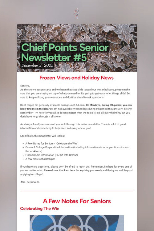 Chief Points Senior Newsletter #5