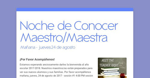 Noche de Conocer Maestro/Maestra | Smore Newsletters