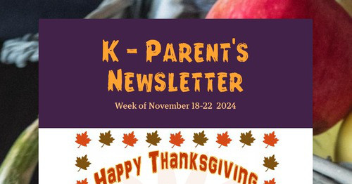 K - Parent's Newsletter