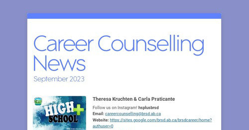 Career Counselling News BRSD