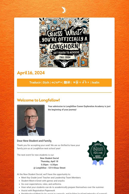Longfellow Admissions News