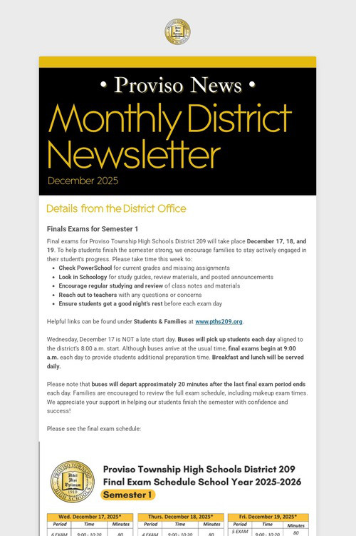 Monthly District Newsletter