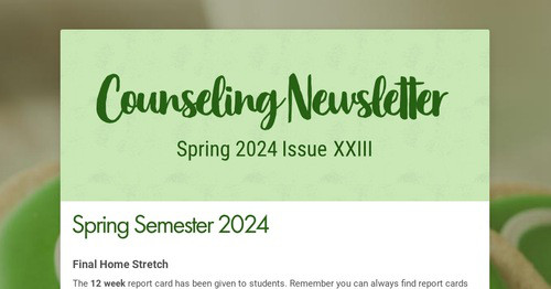 Counseling Newsletter