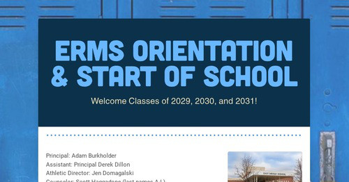 ERMS Orientation & Start of School