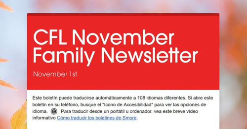 CFL November Family Newsletter