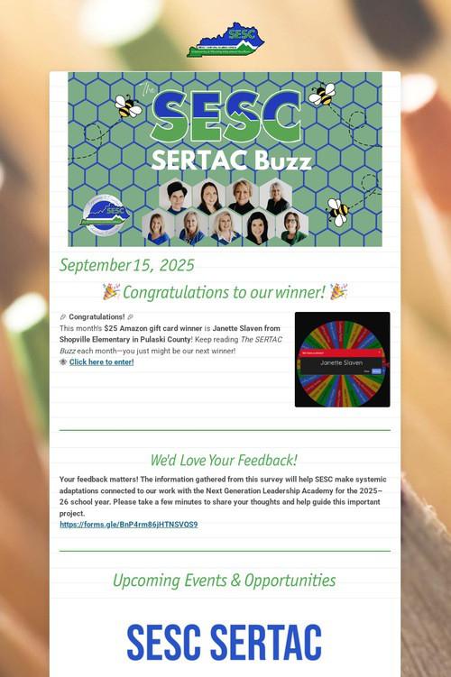 The SERTAC Buzz- Teacher Edition