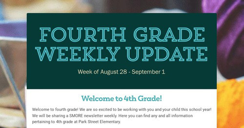 Fourth Grade Weekly Update
