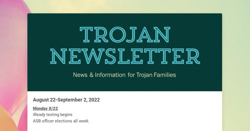 Trojan Newsletter