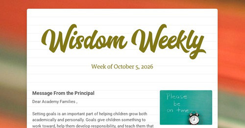 Wisdom Weekly - October 5, 2026