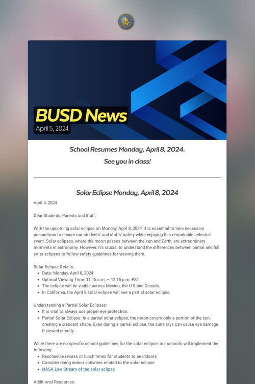 BUSD News