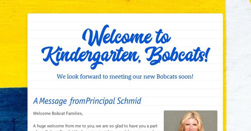 Welcome to Kindergarten, Bobcats!