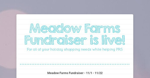 Meadow Farms Fundraiser is live!