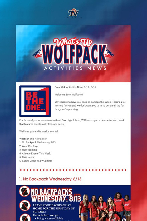 What's Up Wolfpack 8/13 - 8/15
