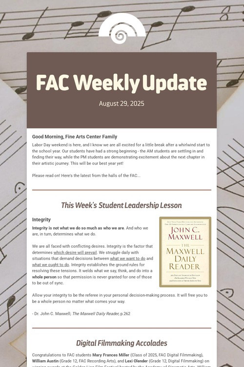 FAC Weekly Update