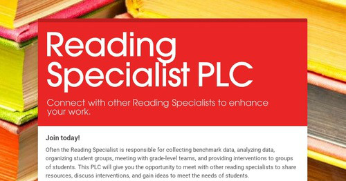 Reading Specialist PLC