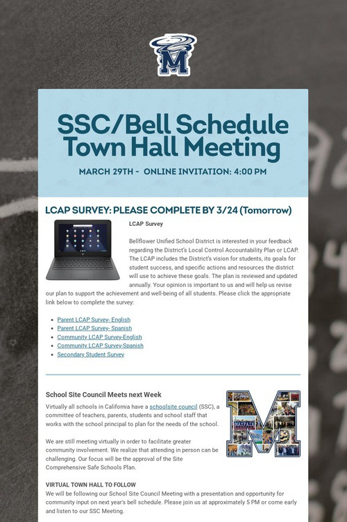 SSC/Bell Schedule Town Hall Meeting