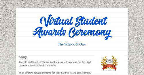 Virtual Student Awards Ceremony