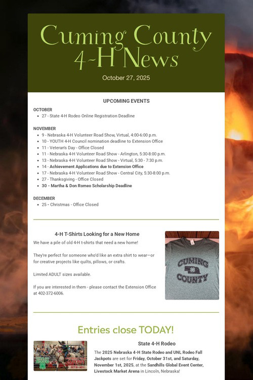Cuming County 4-H News
