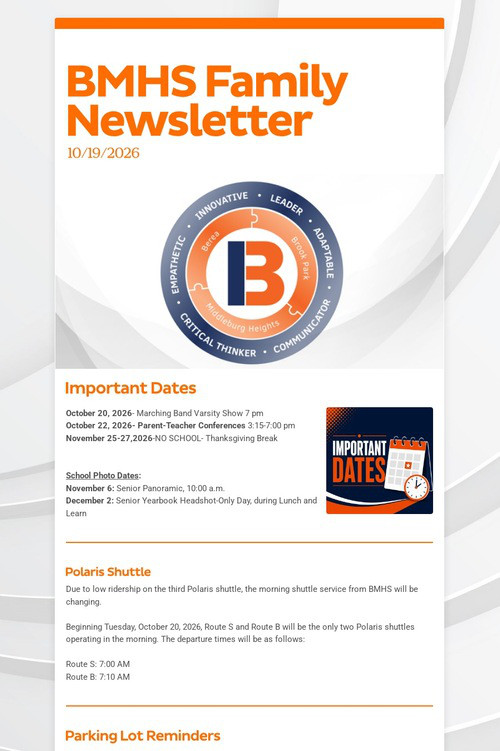 BMHS Family Newsletter