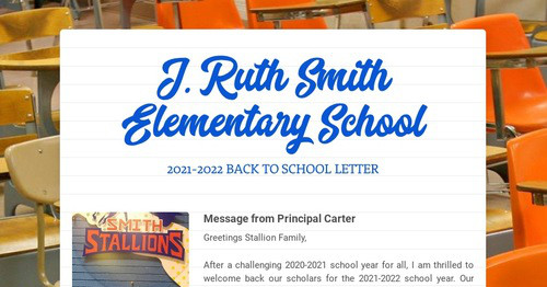 J. Ruth Smith Elementary School | Smore Newsletters