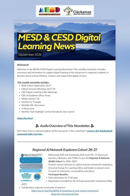 MESD & CESD Digital Learning News