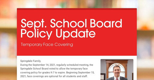 Sept. School Board Policy Update