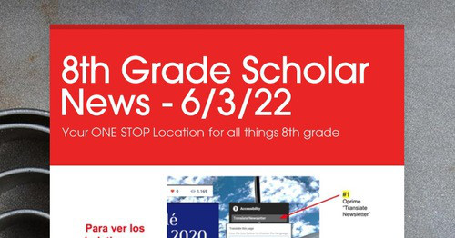 8th Grade Scholar News